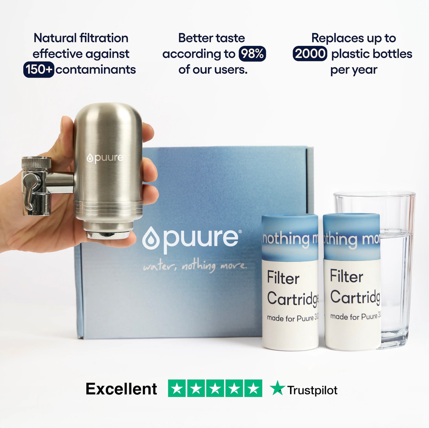 Clea® 4.0 Starter Kit (Steel filter + 6 Months of cartridges included)